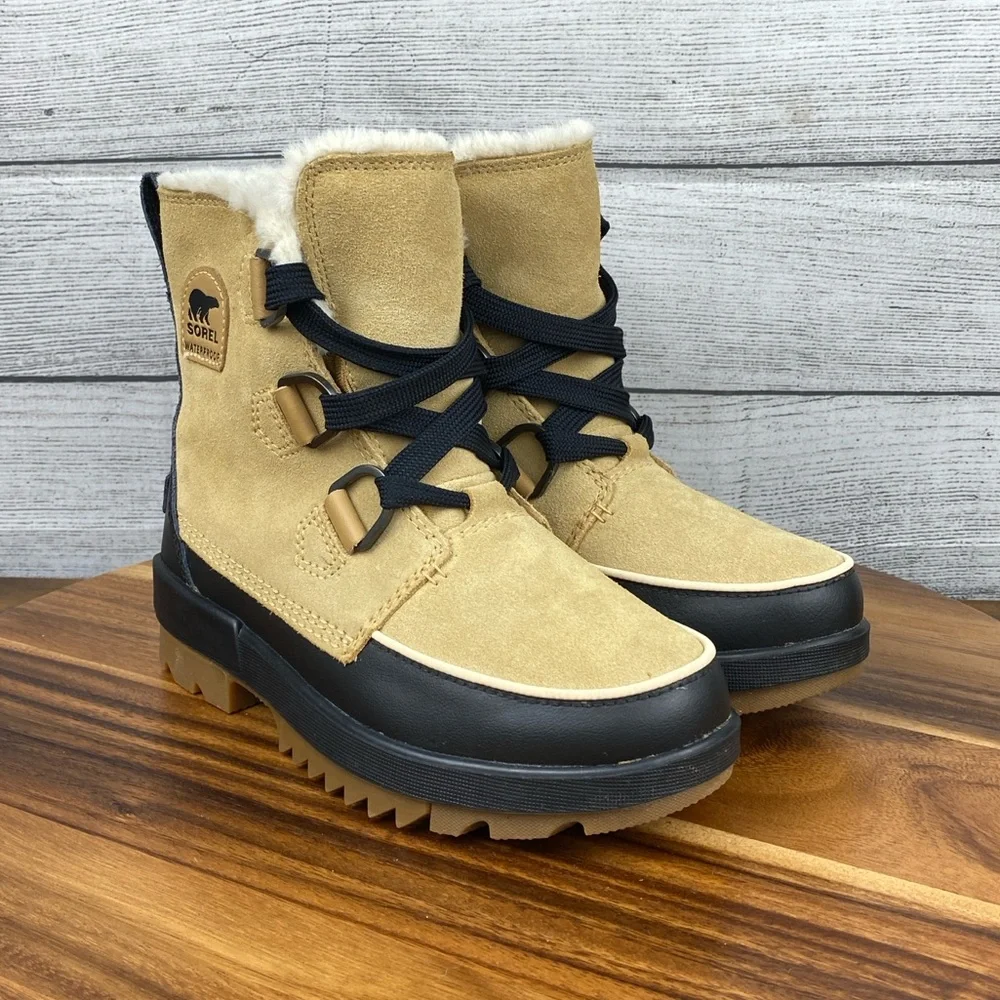 Sorel Tivoli IV Waterproof Tan Lace Up Winter Boot NL3425-373 Women’s Size 6.5
